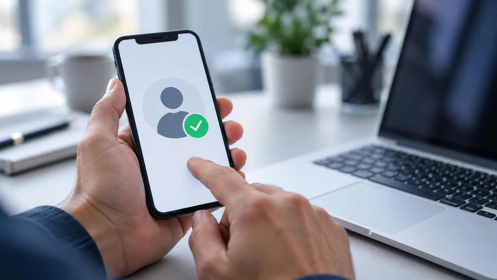 Telefonos személyazonosítás egy asztali munkahelyen